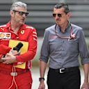 Maurizio Arrivabene (ITA) Ferrari Team Principal and Guenther Steiner (ITA) Haas F1 Team Principal at Formula One World Championship, Rd2, Bahrain Grand Prix, Practice, Bahrain International Circuit, Sakhir, Bahrain, Friday 6 April 2018. © Simon Galloway/Sutton Images