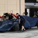 The crashed car of Max Verstappen (NED) Red Bull Racing RB14 is returned in Qualifying at Formula One World Championship, Rd2, Bahrain Grand Prix, Qualifying, Bahrain International Circuit, Sakhir, Bahrain, Saturday 7 April 2018. ©Mark Sutton/Sutton Image