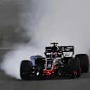 Romain Grosjean (FRA) Haas VF-18 locks up at Formula One World Championship, Rd2, Bahrain Grand Prix, Qualifying, Bahrain International Circuit, Sakhir, Bahrain, Saturday 7 April 2018. © Jerry Andre/Sutton Images