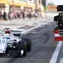 Cameraman at Formula One World Championship, Rd2, Bahrain Grand Prix, Qualifying, Bahrain International Circuit, Sakhir, Bahrain, Saturday 7 April 2018. © Mark Sutton/Sutton Images