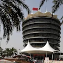 Sakhir Tower and helicopter at Formula One World Championship, Rd2, Bahrain Grand Prix, Race, Bahrain International Circuit, Sakhir, Bahrain, Sunday 8 April 2018. © Mark Sutton/Sutton Images