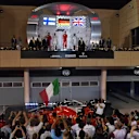 Podium celebrations at Formula One World Championship, Rd2, Bahrain Grand Prix, Race, Bahrain International Circuit, Sakhir, Bahrain, Sunday 8 April 2018. © Mark Sutton/Sutton Images