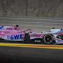Sergio Perez (MEX) Force India VJM11 spins on lap one at Formula One World Championship, Rd2, Bahrain Grand Prix, Race, Bahrain International Circuit, Sakhir, Bahrain, Sunday 8 April 2018. © Simon Galloway/Sutton Images
