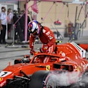 Kimi Raikkonen (FIN) Ferrari SF-71H retires from the race in pit lane at Formula One World Championship, Rd2, Bahrain Grand Prix, Race, Bahrain International Circuit, Sakhir, Bahrain, Sunday 8 April 2018. © Mark Sutton/Sutton Images