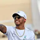 Lewis Hamilton (GBR) Mercedes-AMG F1 on the drivers parade at Formula One World Championship, Rd2, Bahrain Grand Prix, Race, Bahrain International Circuit, Sakhir, Bahrain, Sunday 8 April 2018. © Jerry Andre/Sutton Images