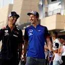 Daniel Ricciardo (AUS) Red Bull Racing and Brendon Hartley (NZL) Scuderia Toro Rosso on the drivers parade at Formula One World Championship, Rd2, Bahrain Grand Prix, Race, Bahrain International Circuit, Sakhir, Bahrain, Sunday 8 April 2018. © Manuel Goria/Sutton Images