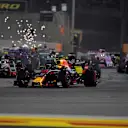 Daniel Ricciardo (AUS) Red Bull Racing RB14 on lap one at Formula One World Championship, Rd2, Bahrain Grand Prix, Race, Bahrain International Circuit, Sakhir, Bahrain, Sunday 8 April 2018. © Simon Galloway/Sutton Images