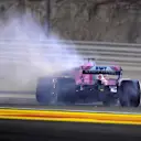 Sergio Perez (MEX) Force India VJM11 spins on lap one at Formula One World Championship, Rd2, Bahrain Grand Prix, Race, Bahrain International Circuit, Sakhir, Bahrain, Sunday 8 April 2018. © Simon Galloway/Sutton Images
