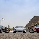 Pirelli Hot Laps cars on the grid at Formula One World Championship, Rd2, Bahrain Grand Prix, Preparations, Bahrain International Circuit, Sakhir, Bahrain, Thursday 5 April 2018. © Manuel Goria/Sutton Images