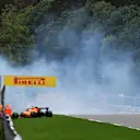 Stoffel Vandoorne, McLaren MCL33 crashes in FP3 at Formula One World Championship, Rd13, Belgian Grand Prix, Qualifying, Spa Francorchamps, Belgium, Saturday 25 August 2018. © Mark Sutton/Sutton Images