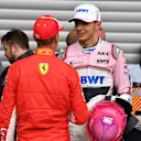 Sebastian Vettel, Ferrari and Esteban Ocon, Racing Point Force India F1 Team in parc ferme at Formula One World Championship, Rd13, Belgian Grand Prix, Qualifying, Spa Francorchamps, Belgium, Saturday 25 August 2018. © Mark Sutton/Sutton Images