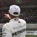 Lewis Hamilton, Mercedes AMG F1 celebrates in parc ferme at Formula One World Championship, Rd13, Belgian Grand Prix, Qualifying, Spa Francorchamps, Belgium, Saturday 25 August 2018. © Mark Sutton/Sutton Images