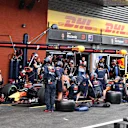 Daniel Ricciardo, Red Bull Racing RB14 and Max Verstappen, Red Bull Racing RB14 at Formula One World Championship, Rd13, Belgian Grand Prix, Qualifying, Spa Francorchamps, Belgium, Saturday 25 August 2018. © Mark Sutton/Sutton Images