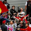 Sebastian Vettel, Ferrari celebrates with ferrari flag in parc ferme at Formula One World Championship, Rd13, Belgian Grand Prix, Race, Spa Francorchamps, Belgium, Sunday 26 August 2018. © Jose Rubio/Sutton Images
