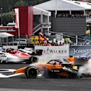 Fernando Alonso, McLaren MCL33 crashes at the start of the race at Formula One World Championship, Rd13, Belgian Grand Prix, Race, Spa Francorchamps, Belgium, Sunday 26 August 2018. © Mark Sutton/Sutton Images
