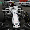The crashed car of race retiree Charles Leclerc, Alfa Romeo Sauber C37 with damaged halo at Formula One World Championship, Rd13, Belgian Grand Prix, Race, Spa Francorchamps, Belgium, Sunday 26 August 2018. © Jose Rubio/Sutton Images