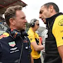 Christian Horner, Red Bull Racing Team Principal and Cyril Abiteboul, Renault Sport F1 Managing Director on the grid at Formula One World Championship, Rd13, Belgian Grand Prix, Race, Spa Francorchamps, Belgium, Sunday 26 August 2018. © Mark Sutton/Sutton Images