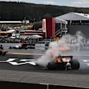 Fernando Alonso, McLaren MCL33 crashes at the start of the race at Formula One World Championship, Rd13, Belgian Grand Prix, Race, Spa Francorchamps, Belgium, Sunday 26 August 2018. © Mark Sutton/Sutton Images