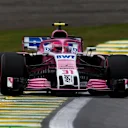 Esteban Ocon, Racing Point Force India VJM11 at Formula One World Championship, Rd20, Brazilian Grand Prix, Qualifying, Interlagos, Sao Paulo, Brazil, Saturday 10 November 2018.