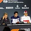 (L to R): Brendon Hartley, Scuderia Toro Rosso, Kevin Magnussen, Haas F1 Team, Lance Stroll, Williams Racing, Marcus Ericsson, Alfa Romeo Sauber F1 Team and Stoffel Vandoorne, McLaren in the press conference at Formula One World Championship, Rd20, Brazilian Grand Prix, Preparations, Interlagos, Sao Paulo, Brazil, Thursday 8 November 2018.