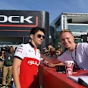 Charles Leclerc (MON) Alfa Romeo Sauber F1 Team fans selfie at Formula One World Championship, Rd10, British Grand Prix, Practice, Silverstone, England, Friday 6 July 2018. © Simon Galloway/Sutton Images