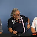 Guenther Steiner (ITA) Team Prinicipal, Haas F1 Team, Dr. Vijay Mallya (IND) Force India Formula One Team Owner and Zak Brown (USA) McLaren Racing CEO in the Press Conference at Formula One World Championship, Rd10, British Grand Prix, Practice, Silverstone, England, Friday 6 July 2018. © Simon Galloway/Sutton Images