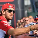 Sebastian Vettel (GER) Ferrari signs autographs for the fans at Formula One World Championship, Rd10, British Grand Prix, Practice, Silverstone, England, Friday 6 July 2018. © Simon Galloway/Sutton Images