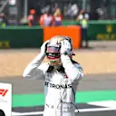 Lewis Hamilton (GBR) Mercedes-AMG F1 celebrates pole position in parc ferme at Formula One World Championship, Rd10, British Grand Prix, Qualifying, Silverstone, England, Saturday 7 July 2018. © Simon Galloway/Sutton Images