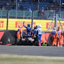 Brendon Hartley (NZL) Scuderia Toro Rosso STR13 waves to the crowd after crashing in FP3 at Formula One World Championship, Rd10, British Grand Prix, Qualifying, Silverstone, England, Saturday 7 July 2018. © Simon Galloway/Sutton Images