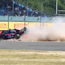Brendon Hartley (NZL) Scuderia Toro Rosso STR13 crashes in FP3 at Formula One World Championship, Rd10, British Grand Prix, Qualifying, Silverstone, England, Saturday 7 July 2018. © Simon Galloway/Sutton Images