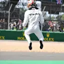 Pole sitter Lewis Hamilton (GBR) Mercedes-AMG F1 celebrates in parc ferme at Formula One World Championship, Rd10, British Grand Prix, Qualifying, Silverstone, England, Saturday 7 July 2018. © Simon Galloway/Sutton Images