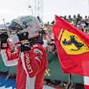 Sebastian Vettel (GER) Ferrari celebrates in parc ferme at Formula One World Championship, Rd10, British Grand Prix, Race, Silverstone, England, Sunday 8 July 2018. © Simon Galloway/Sutton Images