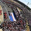 Race winner Sebastian Vettel (GER) Ferrari celebrates on the podium at Formula One World Championship, Rd10, British Grand Prix, Race, Silverstone, England, Sunday 8 July 2018. © Jerry Andre/Sutton Images