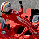 Race winner Sebastian Vettel (GER) Ferrari SF-71H celebrates in parc ferme at Formula One World Championship, Rd10, British Grand Prix, Race, Silverstone, England, Sunday 8 July 2018. © Jerry Andre/Sutton Images