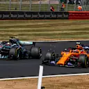 Lewis Hamilton (GBR) Mercedes-AMG F1 W09 EQ Power+ and Stoffel Vandoorne (BEL) McLaren MCL33 battle at Formula One World Championship, Rd10, British Grand Prix, Race, Silverstone, England, Sunday 8 July 2018. © Manuel Goria/Sutton Images