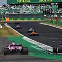 Sergio Perez (MEX) Force India VJM11 and Pierre Gasly (FRA) Scuderia Toro Rosso STR13 battle at Formula One World Championship, Rd10, British Grand Prix, Race, Silverstone, England, Sunday 8 July 2018. © Mark Sutton/Sutton Images