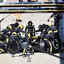 Nico Hulkenberg (GER) Renault Sport F1 Team RS18 pit stop at Formula One World Championship, Rd10, British Grand Prix, Race, Silverstone, England, Sunday 8 July 2018. © Jerry Andre/Sutton Images