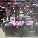 Esteban Ocon (FRA) Force India VJM11 pit stop at Formula One World Championship, Rd7, Canadian Grand Prix, Practice, Montreal, Canada, Friday 8 June 2018. © Mark Sutton/Sutton Images