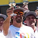 Fernando Alonso (ESP) McLaren celebrates his 300th GP with the team at Formula One World Championship, Rd7, Canadian Grand Prix, Practice, Montreal, Canada, Friday 8 June 2018. © Jose Rubio/Sutton Images