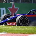 Brendon Hartley (NZL) Scuderia Toro Rosso STR13 runs wide across the grass at Formula One World Championship, Rd7, Canadian Grand Prix, Practice, Montreal, Canada, Friday 8 June 2018. © Simon Galloway/Sutton Images