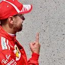 Sebastian Vettel (GER) Ferrari celebrates in parc ferme at Formula One World Championship, Rd7, Canadian Grand Prix, Qualifying, Montreal, Canada, Saturday 9 June 2018. © Jerry Andre/Sutton Images