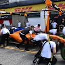 McLaren pit stop practice at Formula One World Championship, Rd7, Canadian Grand Prix, Qualifying, Montreal, Canada, Saturday 9 June 2018. © Mark Sutton/Sutton Images