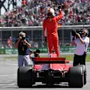 Pole sitter Sebastian Vettel (GER) Ferrari SF-71H celebrates in parc ferme at Formula One World Championship, Rd7, Canadian Grand Prix, Qualifying, Montreal, Canada, Saturday 9 June 2018. © Mark Sutton/Sutton Images