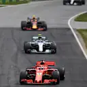 Sebastian Vettel (GER) Ferrari SF-71H leads Valtteri Bottas (FIN) Mercedes-AMG F1 W09 EQ Power+ at Formula One World Championship, Rd7, Canadian Grand Prix, Race, Montreal, Canada, Sunday10 June 2018. © Simon Galloway/Sutton Images