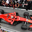 Race winner Sebastian Vettel (GER) Ferrari SF-71H arrives in parc ferme at Formula One World Championship, Rd7, Canadian Grand Prix, Race, Montreal, Canada, Sunday10 June 2018. © Mark Sutton/Sutton Images