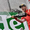 Race winner Sebastian Vettel (GER) Ferrari celebrates with the champagne on the podium at Formula One World Championship, Rd7, Canadian Grand Prix, Race, Montreal, Canada, Sunday10 June 2018. © Jerry Andre/Sutton Images