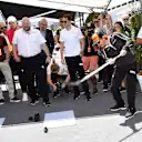 Fernando Alonso (ESP) McLaren plays hockey at Formula One World Championship, Rd7, Canadian Grand Prix, Race, Montreal, Canada, Sunday10 June 2018. © Jerry Andre/Sutton Images