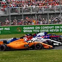 Fernando Alonso (ESP) McLaren MCL33, Marcus Ericsson (SWE) Alfa Romeo Sauber C37 and Pierre Gasly (FRA) Scuderia Toro Rosso STR13 at the start of the race at Formula One World Championship, Rd7, Canadian Grand Prix, Race, Montreal, Canada, Sunday10 June 2018. © Jerry Andre/Sutton Images