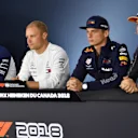 (L to R): Lance Stroll (CDN) Williams, Valtteri Bottas (FIN) Mercedes-AMG F1, Max Verstappen (NED) Red Bull Racing and Stoffel Vandoorne (BEL) McLaren in the Press Conference at Formula One World Championship, Rd7, Canadian Grand Prix, Preparations, Montreal, Canada, Thursday 7 June 2018. © Jerry Andre/Sutton Images