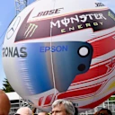 Lewis Hamilton (GBR) Mercedes-AMG F1 fans balloon helmet at Formula One World Championship, Rd7, Canadian Grand Prix, Preparations, Montreal, Canada, Thursday 7 June 2018. © Jerry Andre/Sutton Images